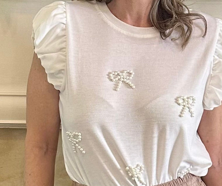 Haisley Beaded Bow Top