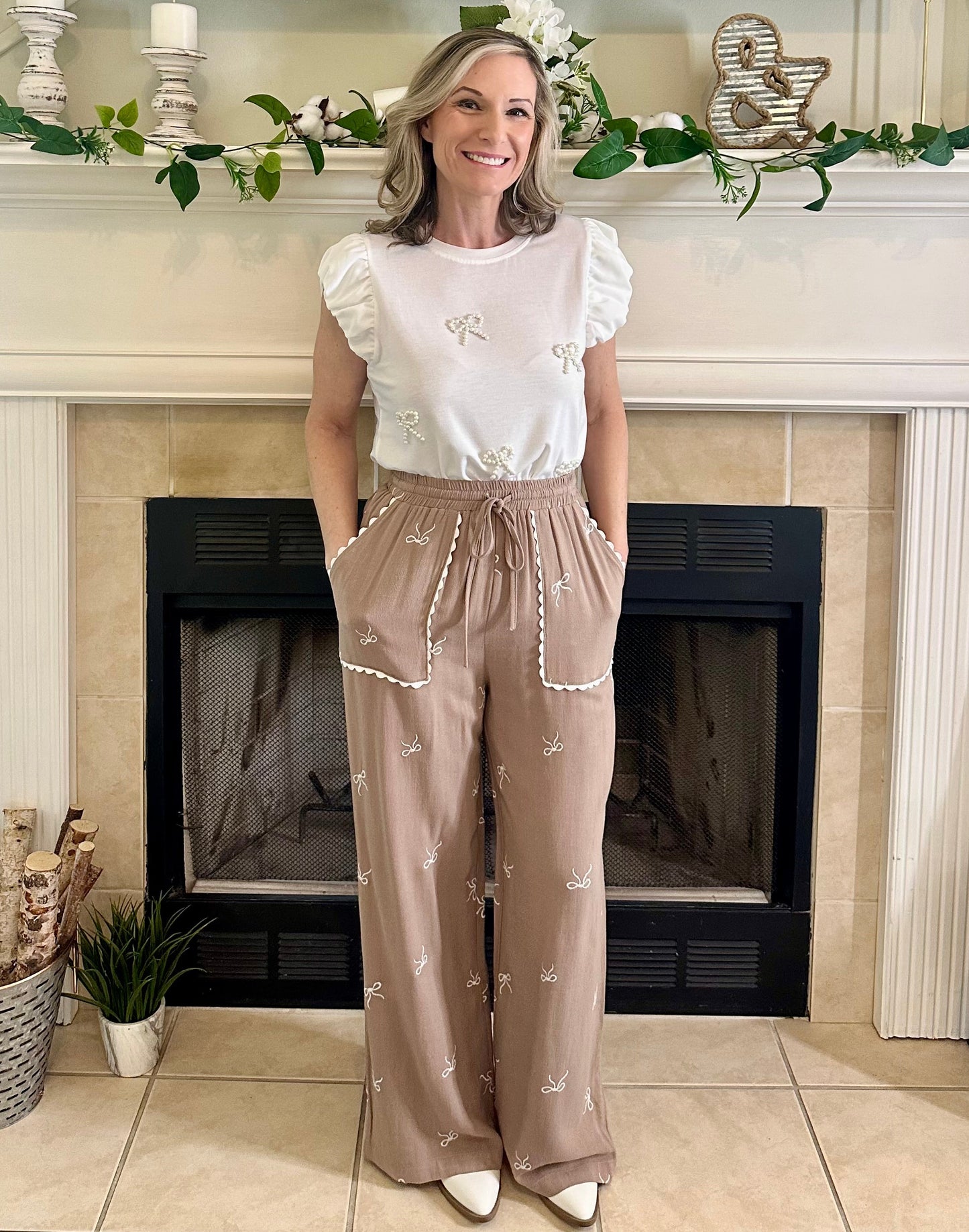 Haisley Beaded Bow Top
