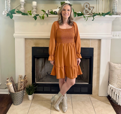 Carly Smocked Ruffle Dress