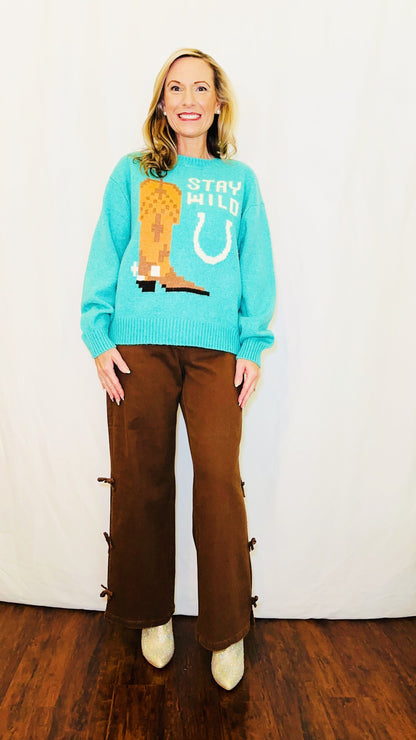 Stay Wild Western Knit Sweater