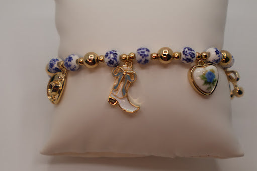 Blue Western Belle Charm Bracelet