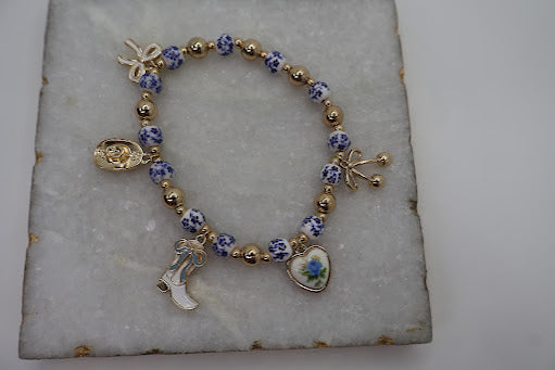 Blue Western Belle Charm Bracelet