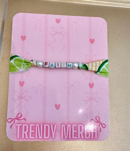 Faith Fabric Word Bracelets