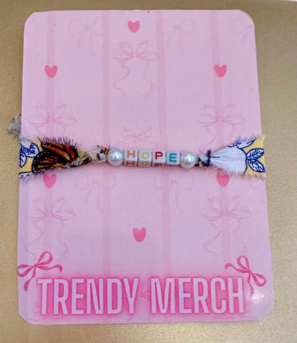 Faith Fabric Word Bracelets