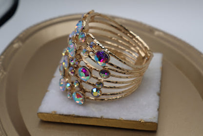 Radiant Bubble Stone Hinged Bracelet