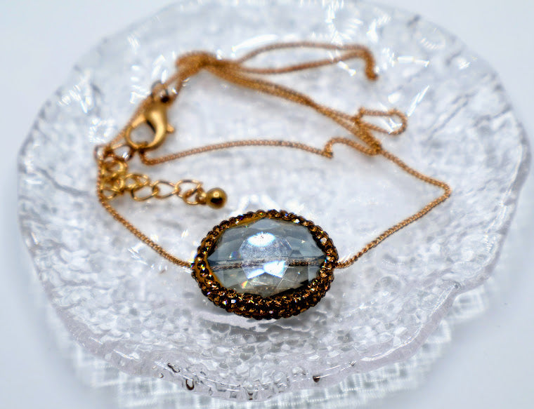 Golden Ember Crystal Pendant