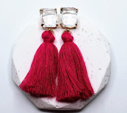 Pink Flutter Tassel Earrings