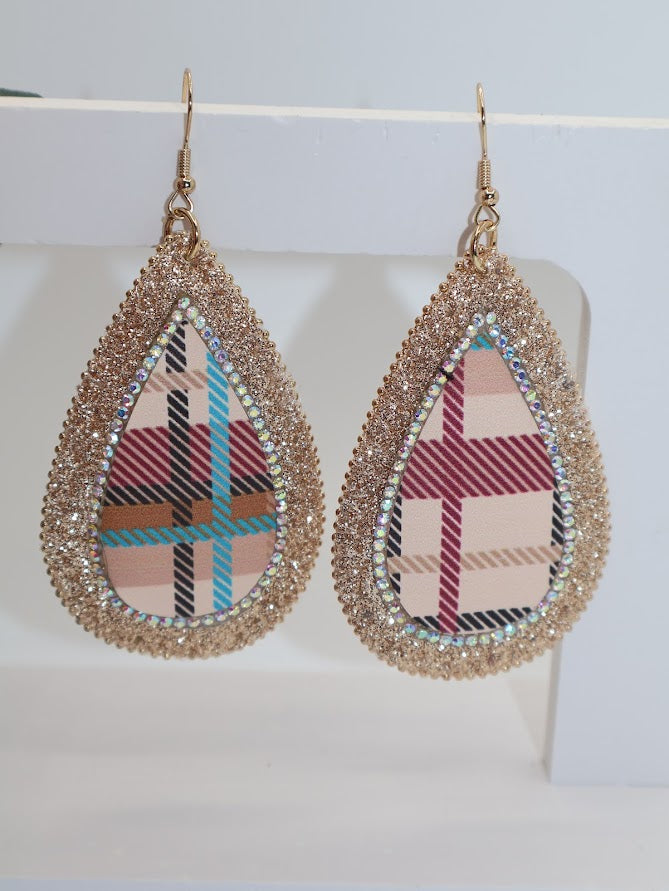 Chic Plaid Teardrop Earrings