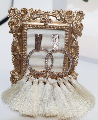 Ivory Luxe Tassel Earrings