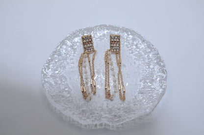 Golden Glamour Fringe Earrings
