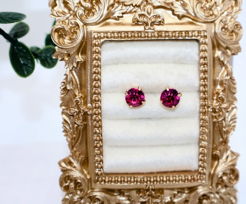 Hot Pink Sparkle Studs.