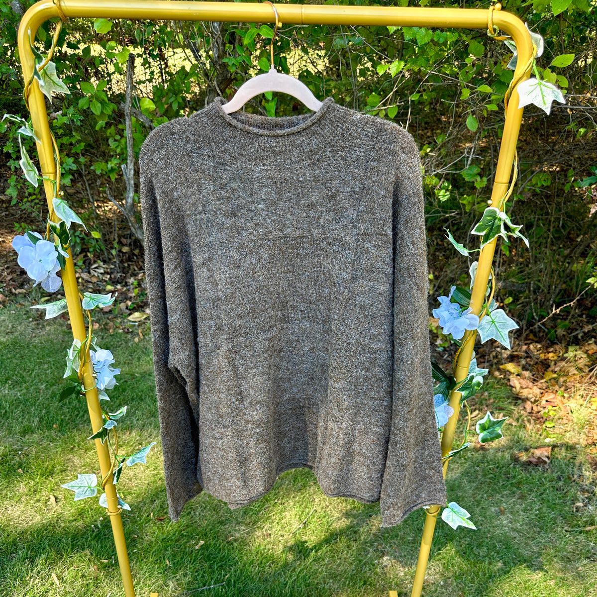 Morgan Heather Brown Mock Neck Sweater