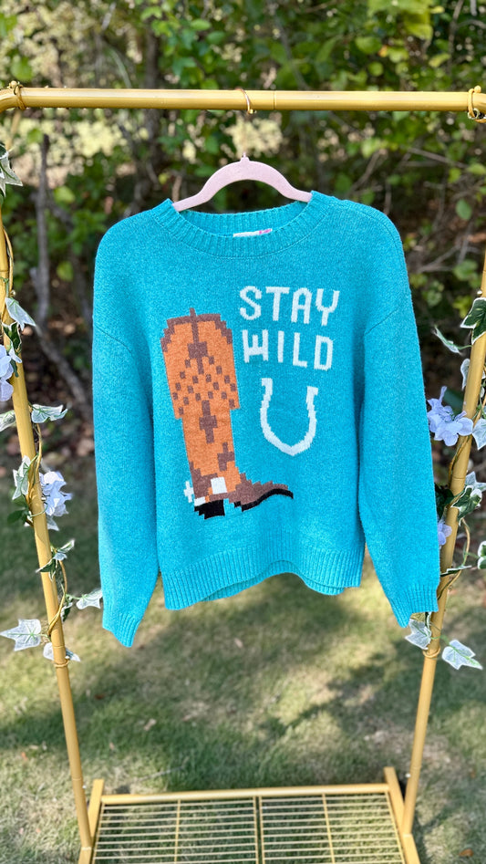 Stay Wild Western Knit Sweater