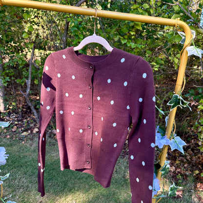 Millie Brown Polka Dot Cardigan