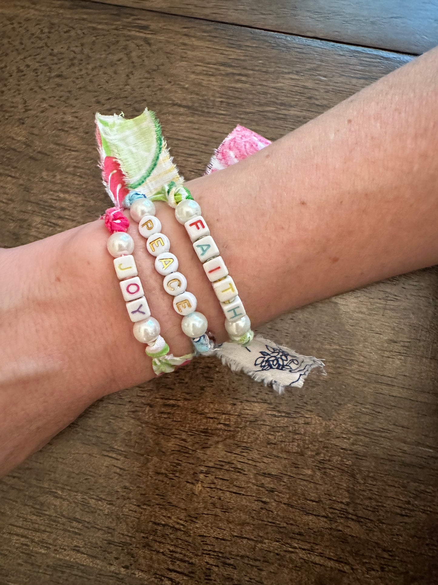 Faith Fabric Word Bracelets