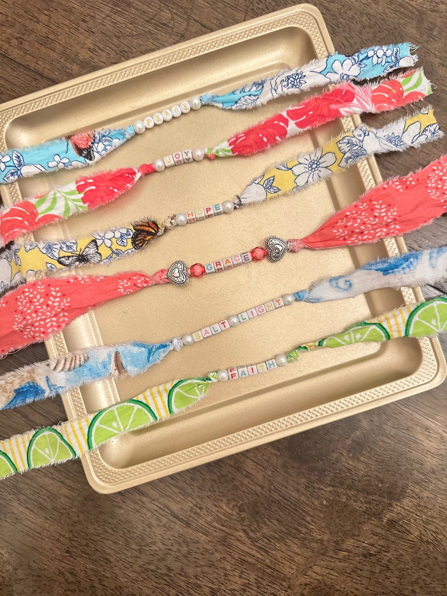 Faith Fabric Word Bracelets