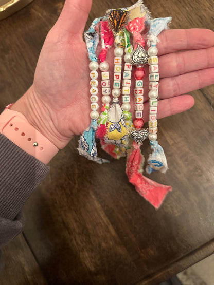 Faith Fabric Word Bracelets