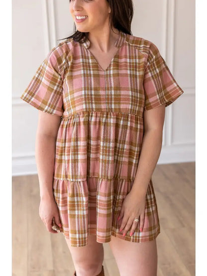 Blush Plaid Daydream Dress