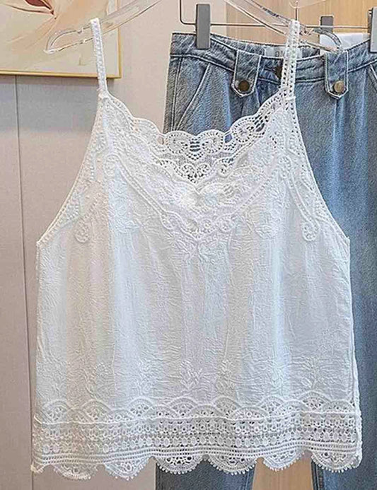  Lace Embroidered Cami Top.