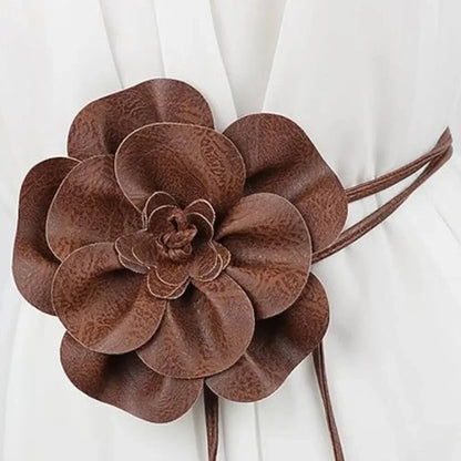 Dahlia Flower Tie Belt