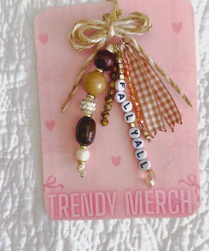 Fall Y’all Handmade Beaded Bag Charm