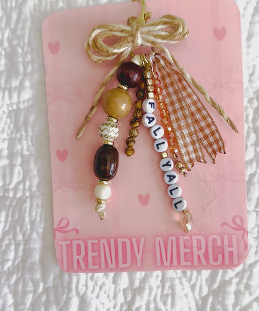 Fall Y’all Handmade Beaded Bag Charm