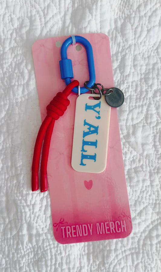 Y’all Red & Blue Bag Charm